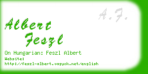 albert feszl business card